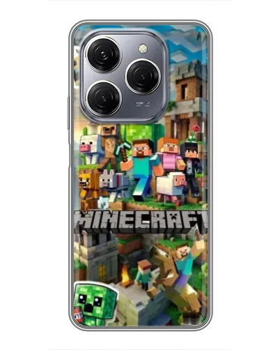 Чехол для TECNO Spark 20 Pro с картинкой «Замок Minecraft»
