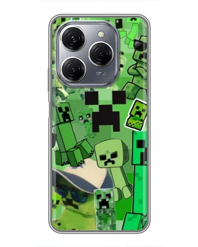 Чехол для TECNO Spark 20 Pro с картинкой «Криперы Minecraft»