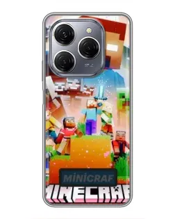 Чохол для TECNO Spark 20 Pro з картинкою «Minecraft герої гри»