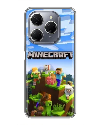 Чехол для TECNO Spark 20 Pro с картинкой «Minecraft классический мир»