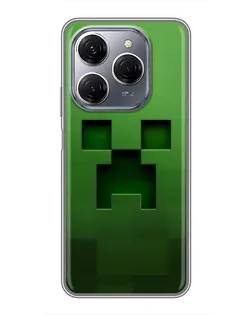 Чехол для TECNO Spark 20 Pro с картинкой «Крипер микро-дизайн»