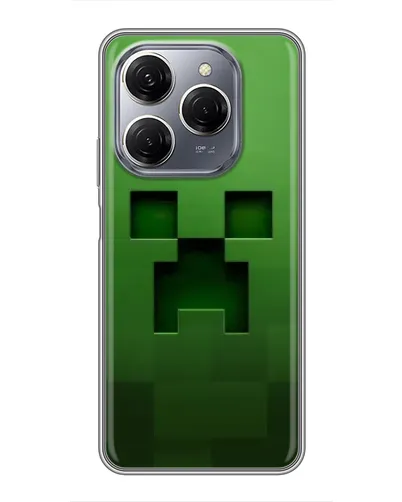 Чехол для TECNO Spark 20 Pro с картинкой «Крипер микро-дизайн»