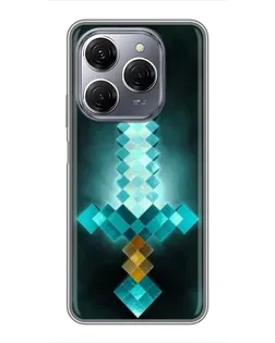 Чехол для TECNO Spark 20 Pro с картинкой «Алмазный меч неон»