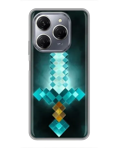 Чехол для TECNO Spark 20 Pro с картинкой «Алмазный меч неон»