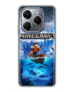 Чехол для TECNO Spark 20 Pro с картинкой «Minecraft ледяной мир»