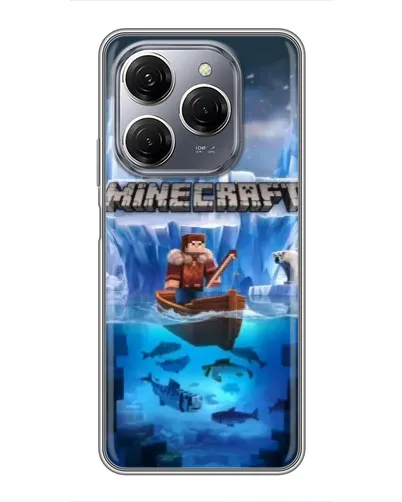 Чехол для TECNO Spark 20 Pro с картинкой «Minecraft ледяной мир»