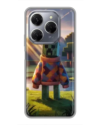 Чехол для TECNO Spark 20 Pro с картинкой «Крипер в свитере»
