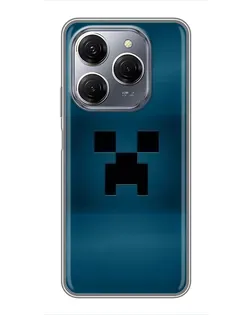 Чехол для TECNO Spark 20 Pro с картинкой «Крипер текстура»