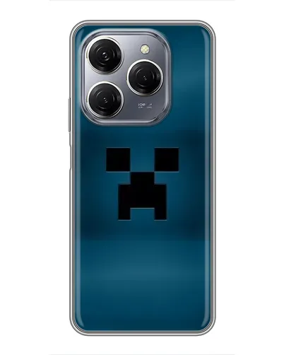 Чехол для TECNO Spark 20 Pro с картинкой «Крипер текстура»