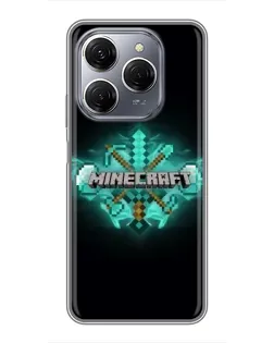 Чехол для TECNO Spark 20 Pro с картинкой «Minecraft Diamond лого»