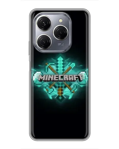 Чехол для TECNO Spark 20 Pro с картинкой «Minecraft Diamond лого»