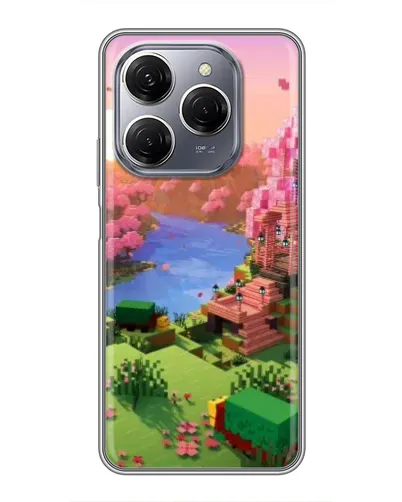 Чехол для TECNO Spark 20 Pro с картинкой «Розовое дерево Minecraft»
