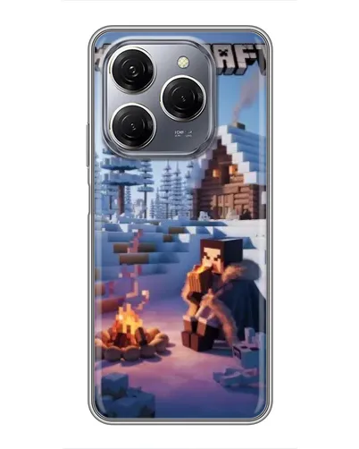 Чехол для TECNO Spark 20 Pro с картинкой «Зимний Minecraft»