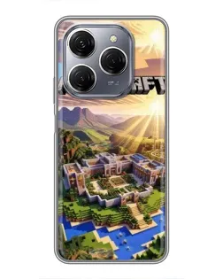Чехол для TECNO Spark 20 Pro с картинкой «Minecraft панорама»