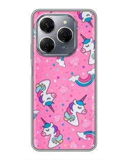 Чехол для TECNO Spark 20 Pro с картинкой «Unicorn паттерн розовый» Чехол для TECNO Spark 20 Pro с картинкой «Unicorn паттерн розовый»
