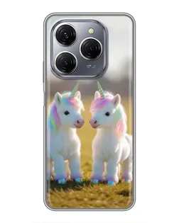 Чехол для TECNO Spark 20 Pro с картинкой «Пара единорогов»