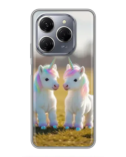Чехол для TECNO Spark 20 Pro с картинкой «Пара единорогов»