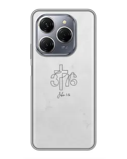 Чехол для TECNO Spark 20 Pro с картинкой «Иоанна 3:16 Крест» Чехол для TECNO Spark 20 Pro с картинкой «Иоанна 3:16 Крест»
