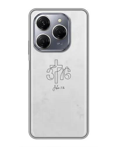 Чехол для TECNO Spark 20 Pro с картинкой «Иоанна 3:16 Крест»