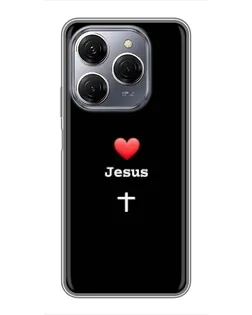 Чехол для TECNO Spark 20 Pro с картинкой «Сердце - Jesus» Чехол для TECNO Spark 20 Pro с картинкой «Сердце - Jesus»