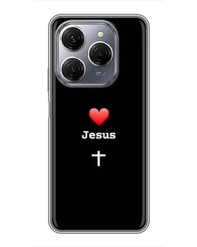 Чехол для TECNO Spark 20 Pro с картинкой «Сердце - Jesus»