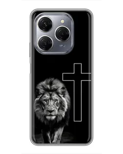 Чехол для TECNO Spark 20 Pro с картинкой «Лев и Крест» Чехол для TECNO Spark 20 Pro с картинкой «Лев и Крест»