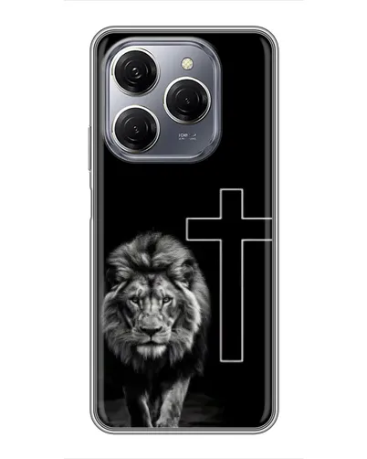 Чехол для TECNO Spark 20 Pro с картинкой «Лев и Крест»