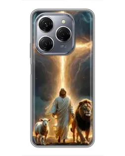 Чехол для TECNO Spark 20 Pro с картинкой «Лев Иуды и Свет» Чехол для TECNO Spark 20 Pro с картинкой «Лев Иуды и Свет»