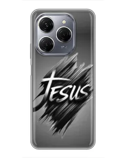 Чехол для TECNO Spark 20 Pro с картинкой «Надпись Jesus Graffiti»