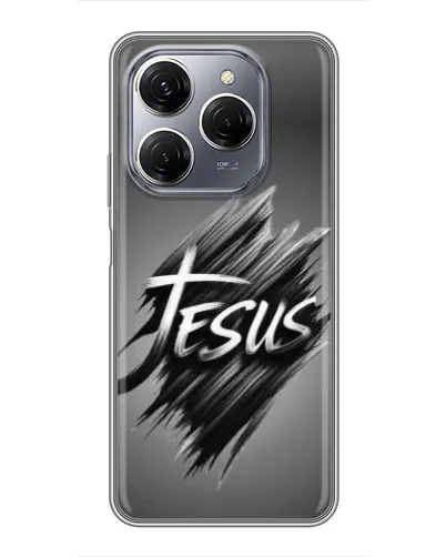 Чехол для TECNO Spark 20 Pro с картинкой «Надпись Jesus Graffiti»