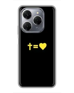 Чехол для TECNO Spark 20 Pro с картинкой «Сердце и Крест»