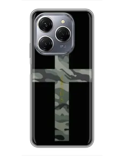 Чехол для TECNO Spark 20 Pro с картинкой «Милитари Крест»