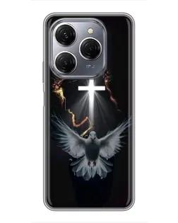 Чехол для TECNO Spark 20 Pro с картинкой «Голубь и Свет»