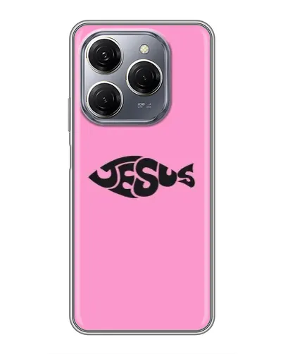 Чехол для TECNO Spark 20 Pro с картинкой «Розовый символ  Jesus»