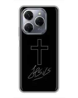 Чохол для TECNO Spark 20 Pro з картинкою «Графічний хрест Jesus»