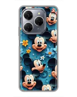 Чехол для TECNO Spark 20 Pro с картинкой «Паттерн Микки и Минни»