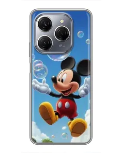 Чехол для TECNO Spark 20 Pro с картинкой «Mickey и мыльные пузыри»