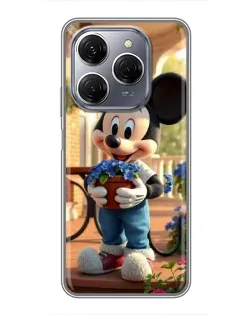 Чехол для TECNO Spark 20 Pro с картинкой «Микки садовод»