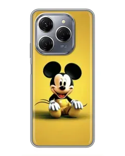 Чехол для TECNO Spark 20 Pro с картинкой «Микки на желтом»