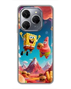 Чехол для TECNO Spark 20 Pro с картинкой «Космический фастфуд»