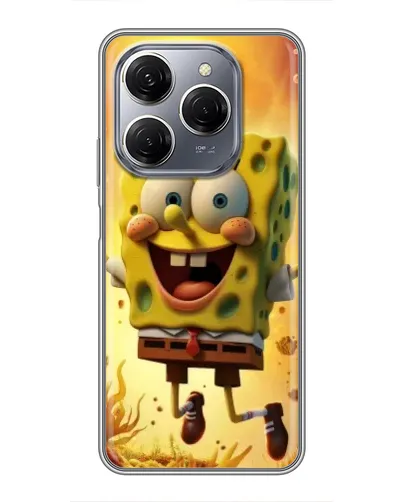 Чехол для TECNO Spark 20 Pro с картинкой «Губка Боб прыгает»