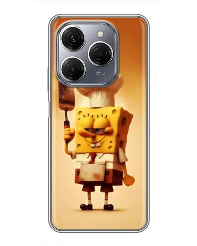 Чехол для TECNO Spark 20 Pro с картинкой «Губка Боб повар»