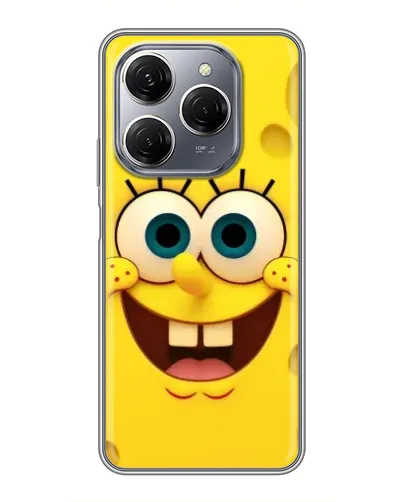 Чехол для TECNO Spark 20 Pro с картинкой «Губка Боб улыбка»