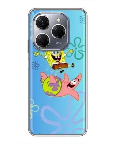 Чехол для TECNO Spark 20 Pro с картинкой «Спанч Боб и Патрик»