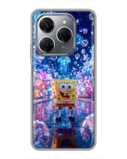 Чехол для TECNO Spark 20 Pro с картинкой «Неоновый океан»