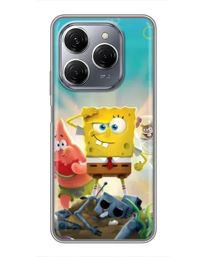 Чехол для TECNO Spark 20 Pro с картинкой «Спанч Боб победитель»