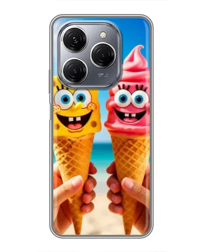 Чехол для TECNO Spark 20 Pro с картинкой «Спанч Боб мороженое»