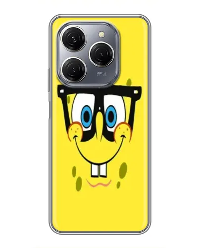 Чехол для TECNO Spark 20 Pro с картинкой «Минималистичный Спанч Боб» Чехол для TECNO Spark 20 Pro с картинкой «Минималистичный Спанч Боб»
