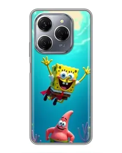 Чехол для TECNO Spark 20 Pro с картинкой «Спанч Боб под водой» Чехол для TECNO Spark 20 Pro с картинкой «Спанч Боб под водой»