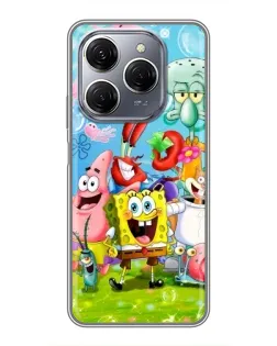 Чехол для TECNO Spark 20 Pro с картинкой «Губка Боб и друзья» Чехол для TECNO Spark 20 Pro с картинкой «Губка Боб и друзья»
